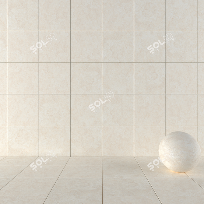 Concrete Nirvana Cream Tiles 3D model image 1