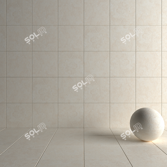 Concrete Nirvana Cream Tiles 3D model image 4