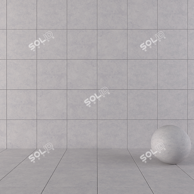 Nirvana Grey Concrete Tiles: Multi-Texture Set 3D model image 1