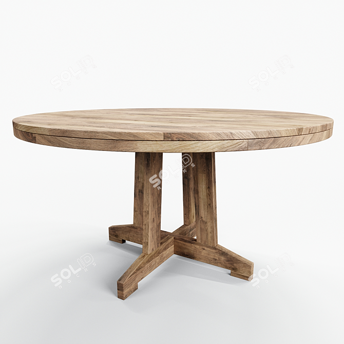 Eco-Friendly Teak Dining Table 3D model image 1