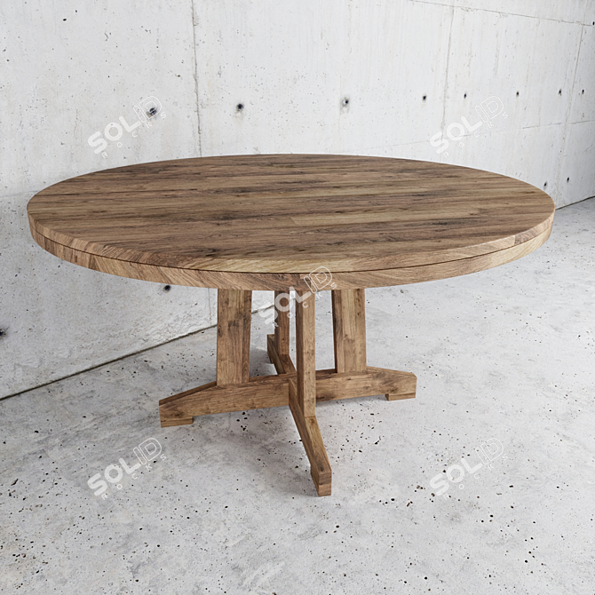 Eco-Friendly Teak Dining Table 3D model image 2