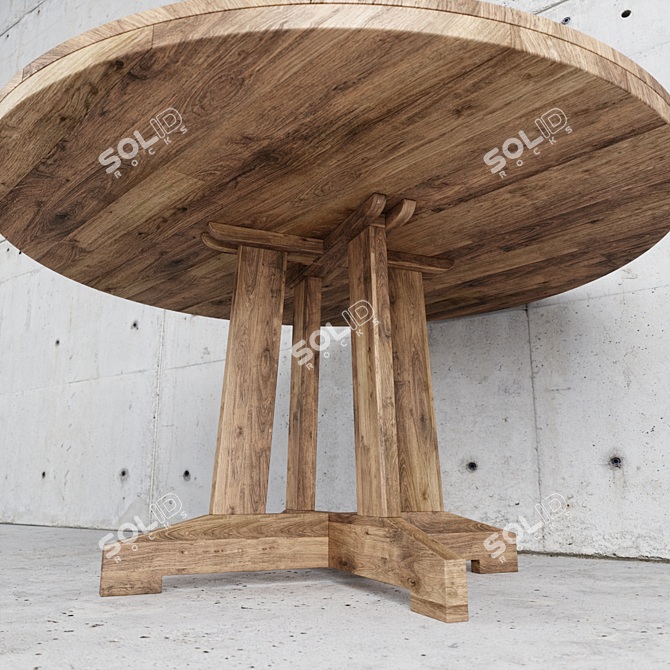 Eco-Friendly Teak Dining Table 3D model image 3