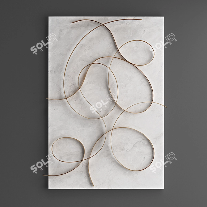 Handcrafted Metal Wall Panel 3D model image 1