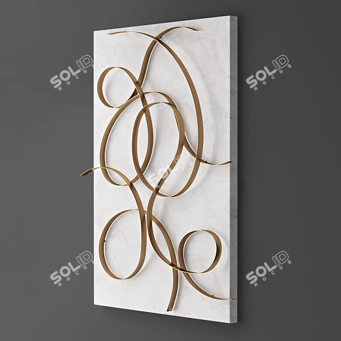Handcrafted Metal Wall Panel 3D model image 3