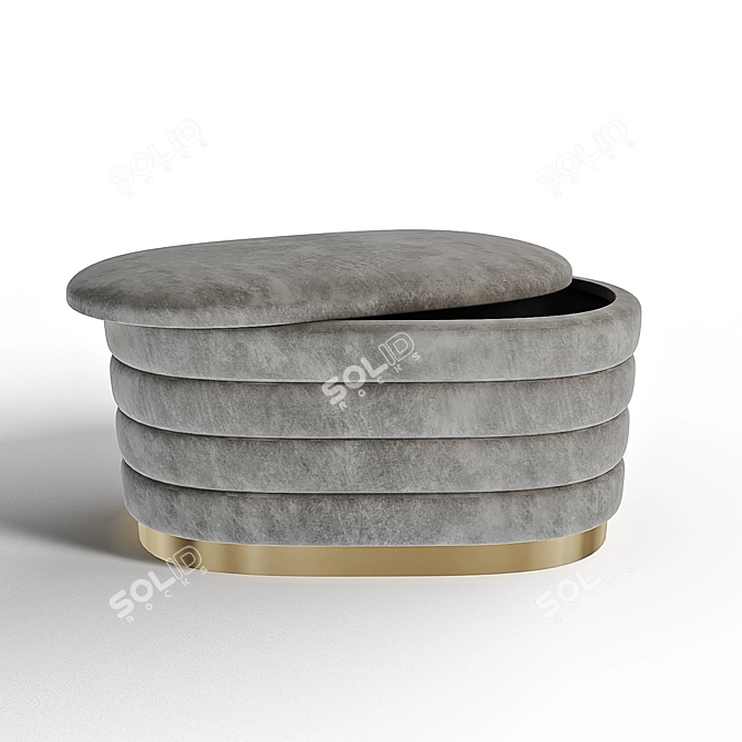 Gray Upholstered Bench Dallas 3D model image 1