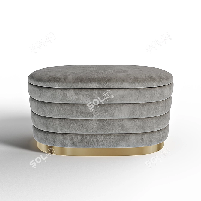 Gray Upholstered Bench Dallas 3D model image 2