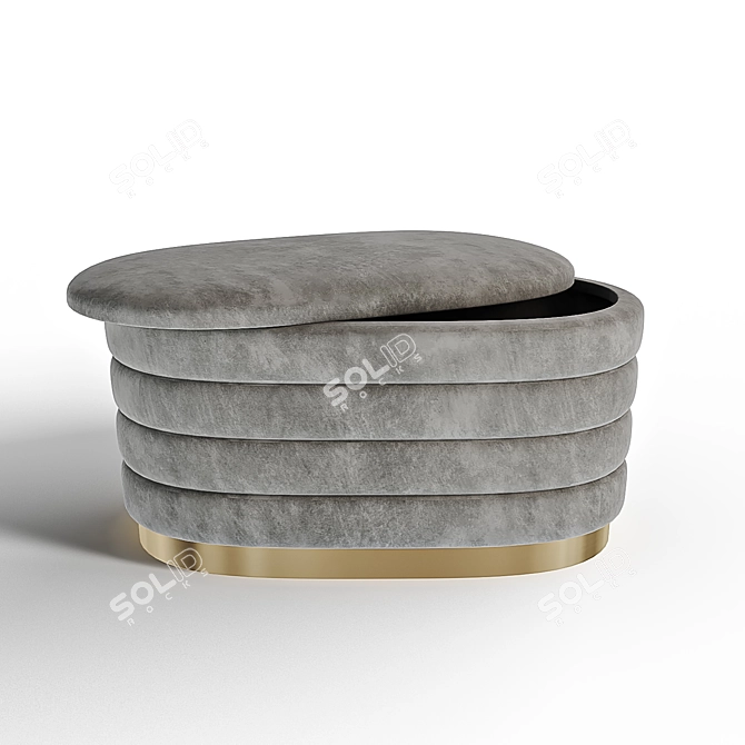 Gray Upholstered Bench Dallas 3D model image 3