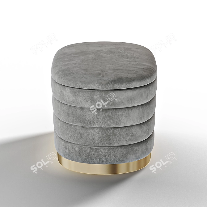 Gray Upholstered Bench Dallas 3D model image 4