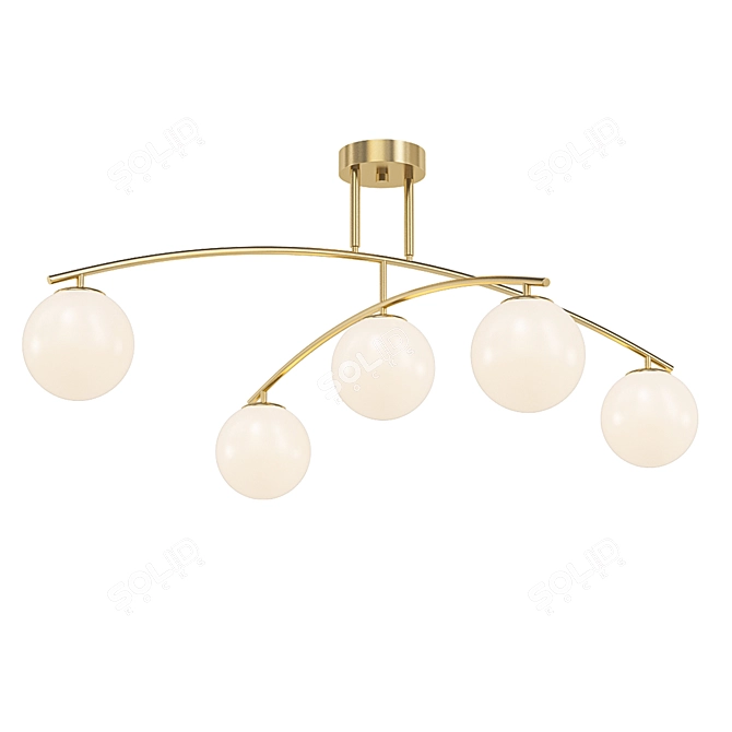 European Loft Glass Ceiling Light Fixture 3D model image 1