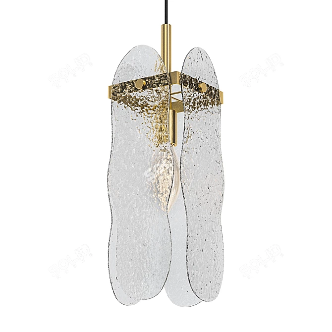 Modern Brass and Glass Pendant: WAS LUX 2 3D model image 1