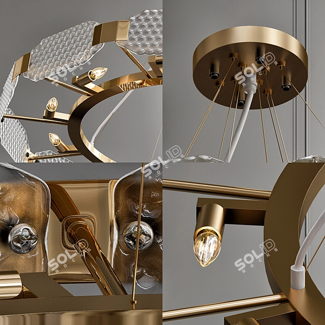 Elegant Crystal Ring Chandelier 3D model image 2