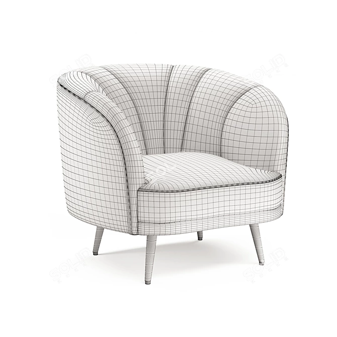 Leone Velvet Armchair: Minimalistic Design, Ultimate Comfort. 3D model image 2