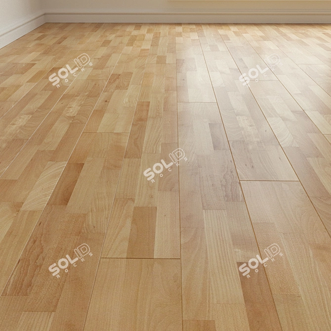 Premium Beech Parquet Flooring 3D model image 1