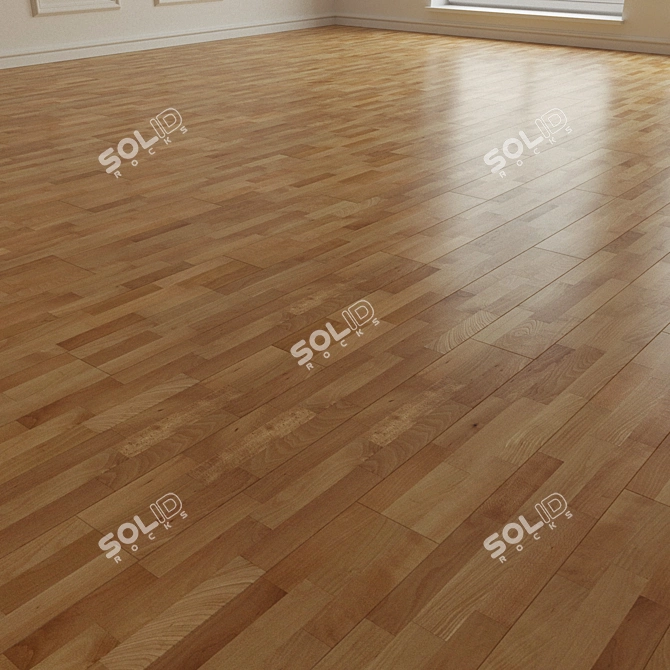 Premium Beech Parquet Flooring 3D model image 2