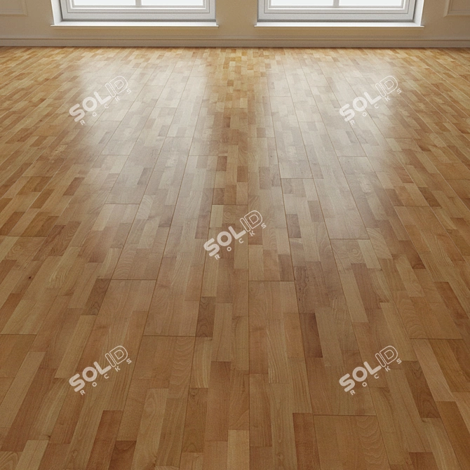 Premium Beech Parquet Flooring 3D model image 3