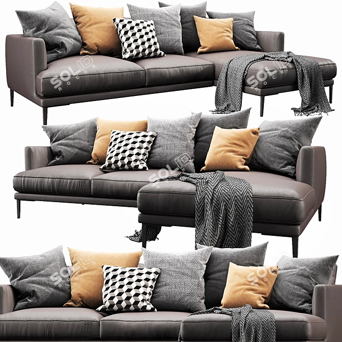 Bonaldo Paraiso Chaise Lounge: Stylish Comfort for Ultimate Relaxation 3D model image 3