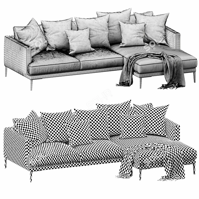 Bonaldo Paraiso Chaise Lounge: Stylish Comfort for Ultimate Relaxation 3D model image 4