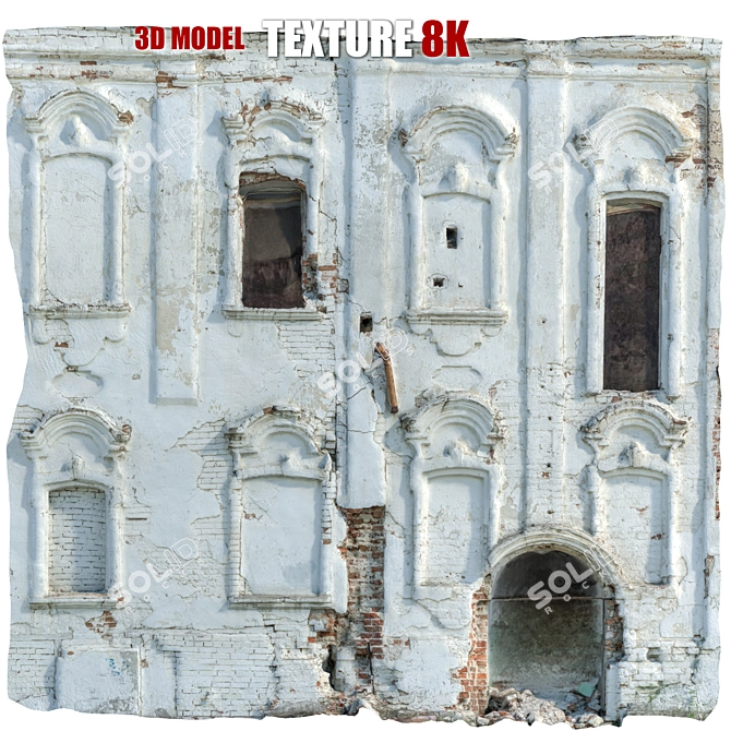 Detailed Facade Model 205 - 8K Texture 3D model image 1