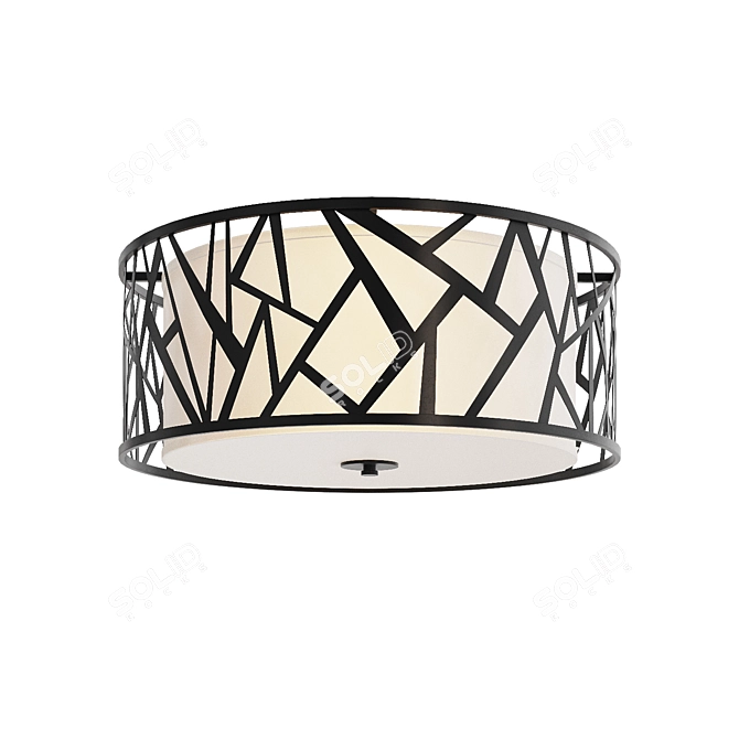 Metallic Textile Ceiling Lamp 3D model image 1