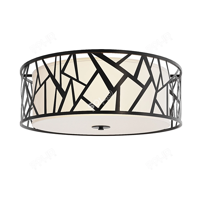 Metallic Textile Ceiling Lamp 3D model image 2