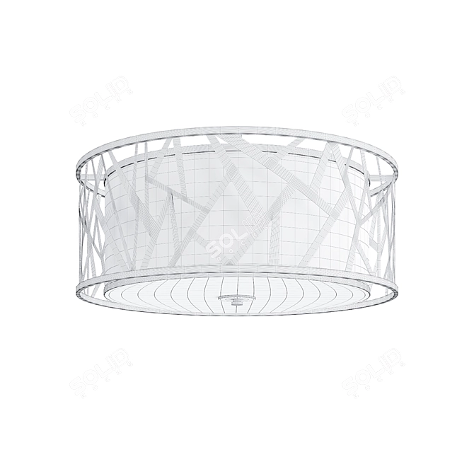 Metallic Textile Ceiling Lamp 3D model image 3