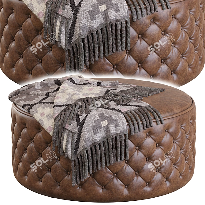 Luxury Buttoned Pouf - Hugo Capitone 3D model image 2