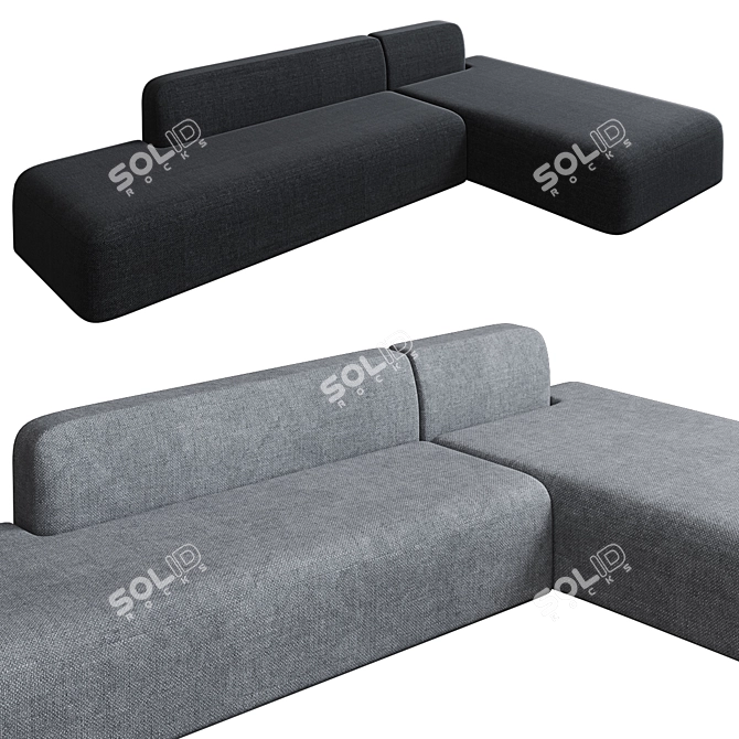 Minimalist Modern Sofa 3D model image 2