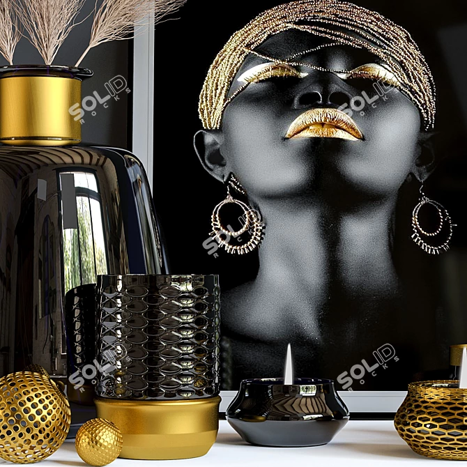 Elegant Decorative Set for Vray 3D model image 2