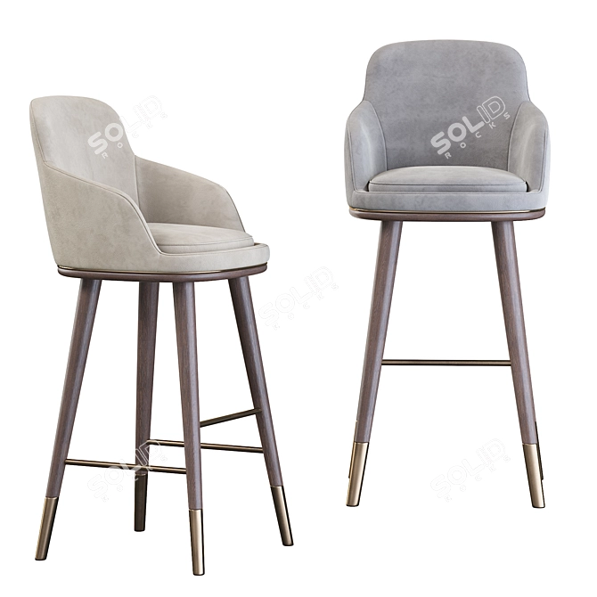 Rustic Elegance Barstool 3D model image 4