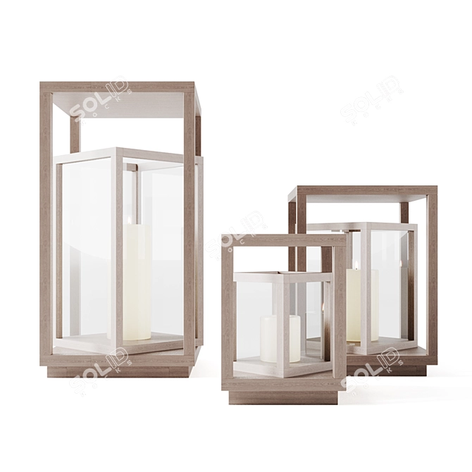 Modern Teak Lantern: Ventana 3D model image 2