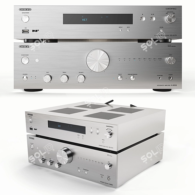 Hi-Fi Powerhouse: Onkyo Stereo Set 3D model image 1