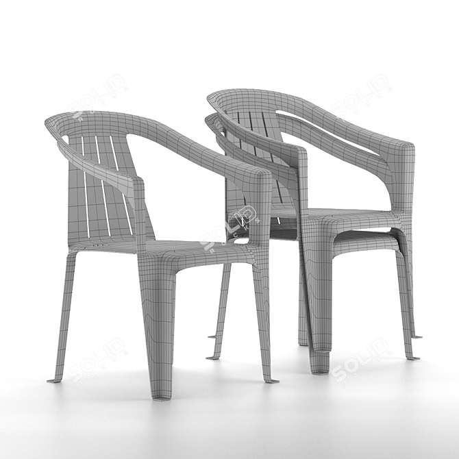 Moda Plastika Chair 3D model image 2