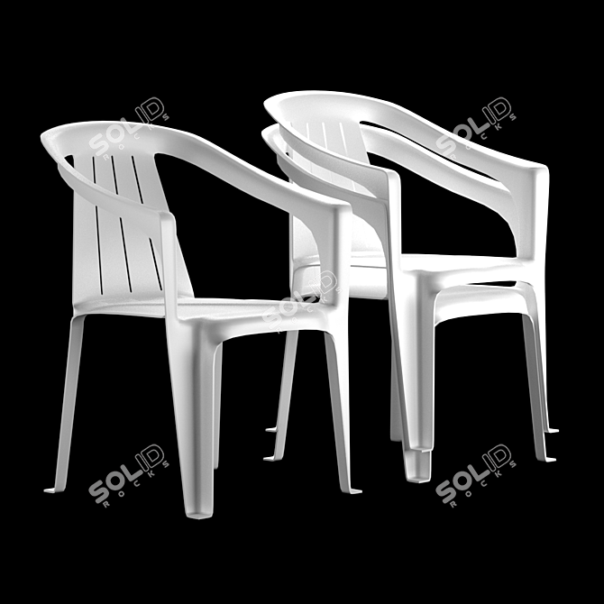 Moda Plastika Chair 3D model image 3