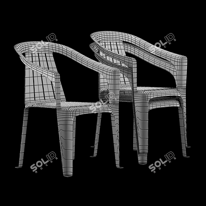 Moda Plastika Chair 3D model image 4