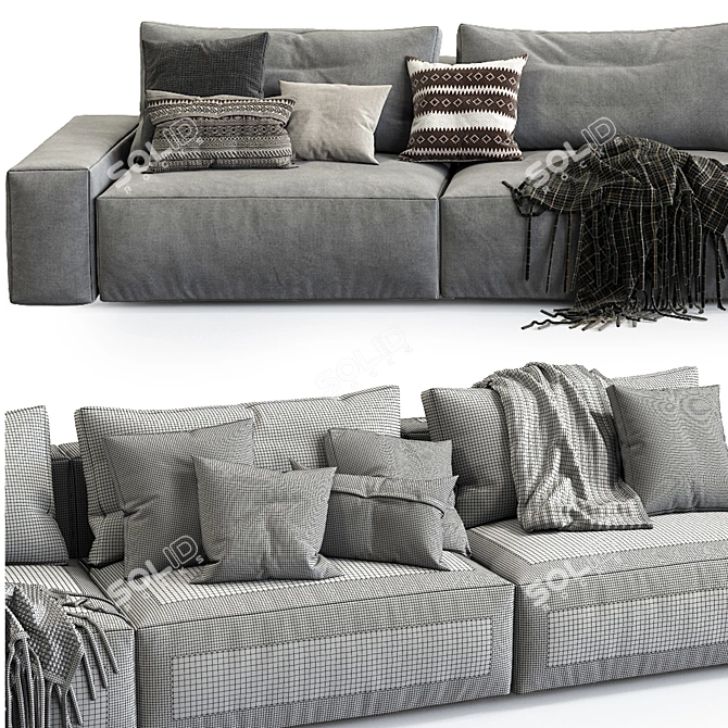 Modern Daniel Sofa: Composition 4 3D model image 5