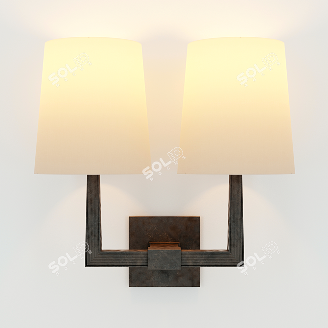 Elegant Ojai Double Sconce by Barbara Barry 3D model image 1