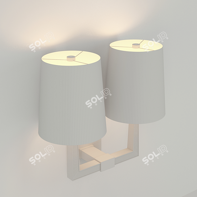 Elegant Ojai Double Sconce by Barbara Barry 3D model image 3