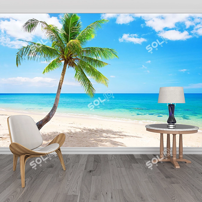Textured Wall Mural Set - 4 Piece Collection 3D model image 5