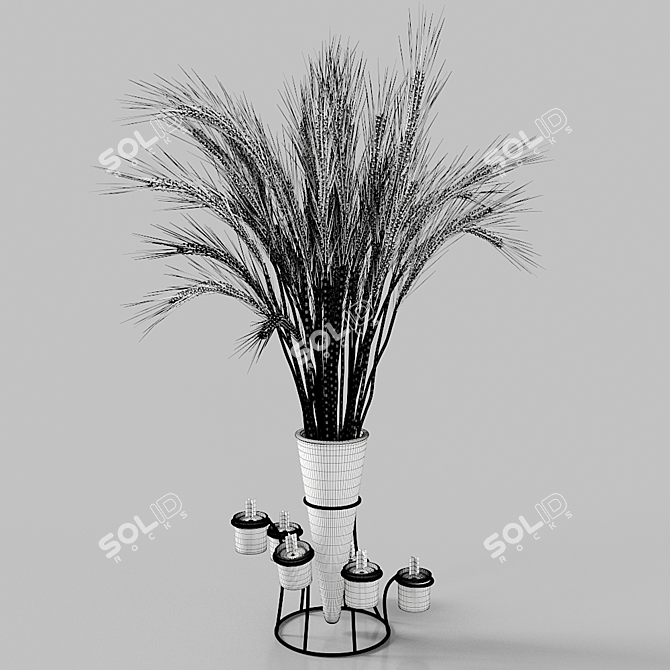 Elegant Glass Candle Vase Set 3D model image 2