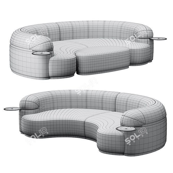 Tanagra Sofa with Ottoman 3D model image 3