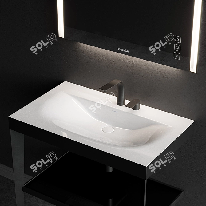 XViu Console Sink: Sleek, Elegant Design 3D model image 4