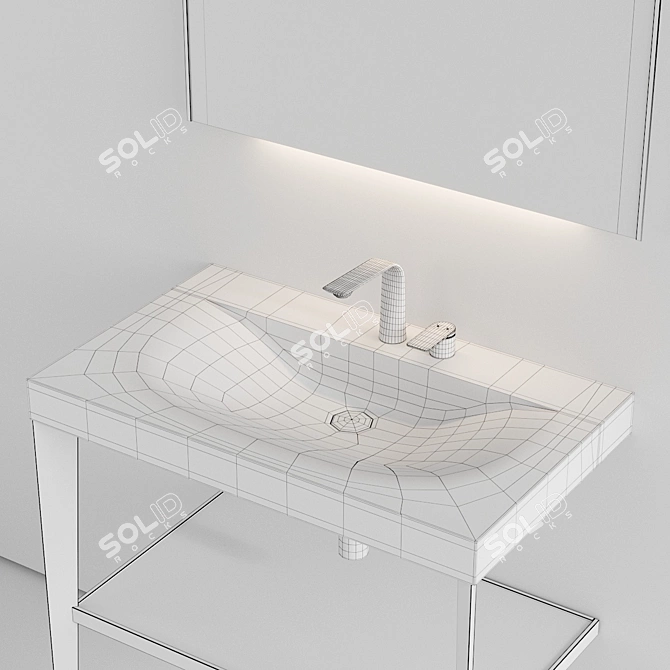 XViu Console Sink: Sleek, Elegant Design 3D model image 5