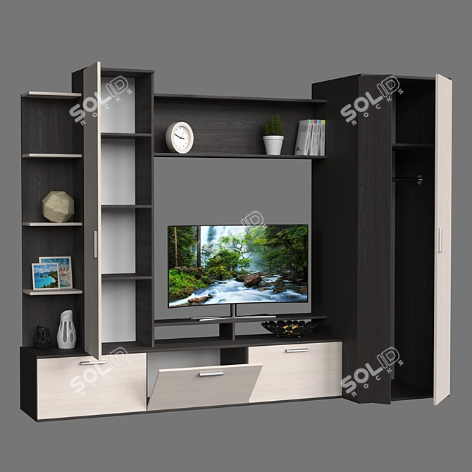Modern TV Cabinet with Limited Angle Door Opening 3D model image 3