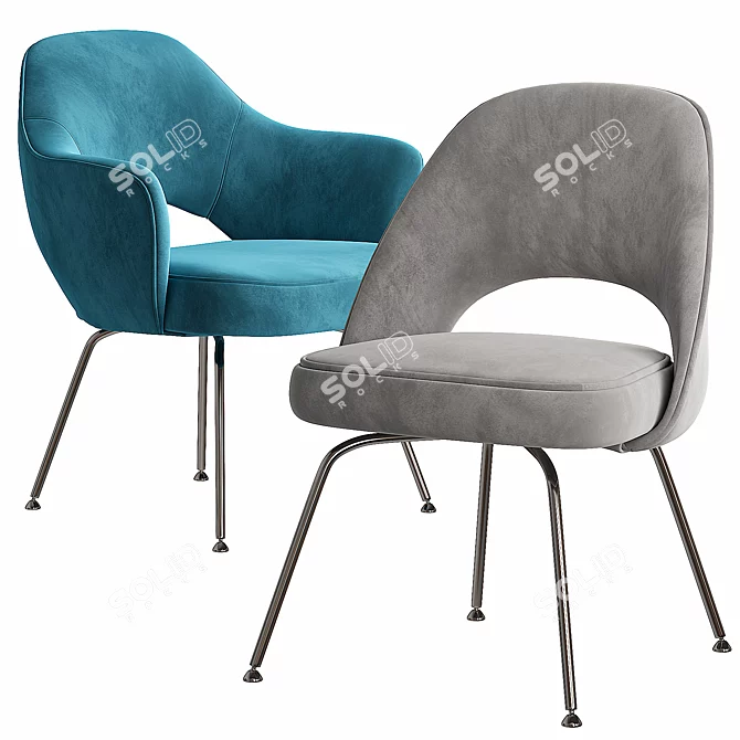 Modern Knoll Saarinen Tubular Armchair 3D model image 1