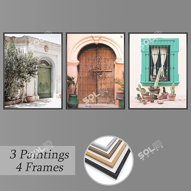 Versatile Set of Wall Paintings 3D model image 1