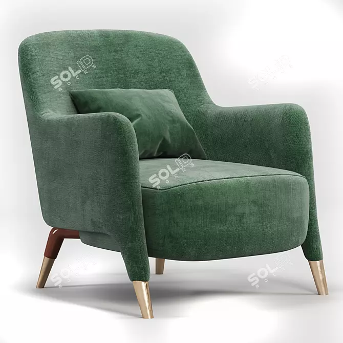 Elegant Molteni Armchair 3D model image 1