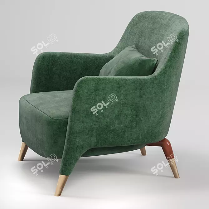 Elegant Molteni Armchair 3D model image 4