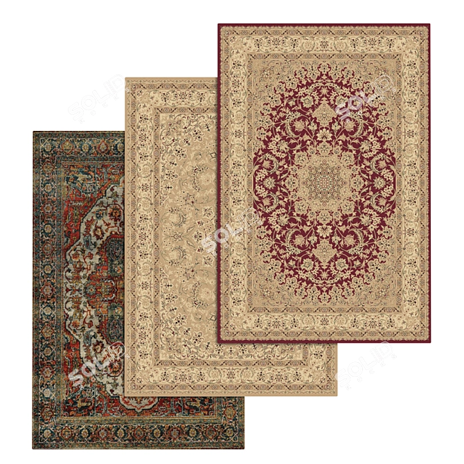 High-Quality Carpets Set 3D model image 1