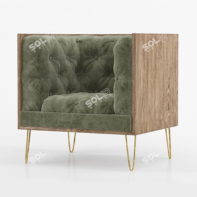 Contemporary Tufted Chesterfield Sofa 3D model image 2