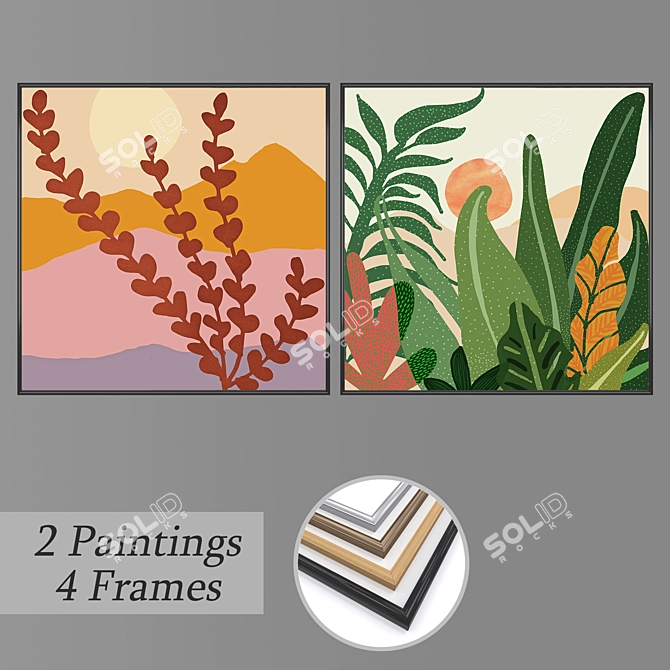 Title: Versatile Set of Wall Paintings 3D model image 1